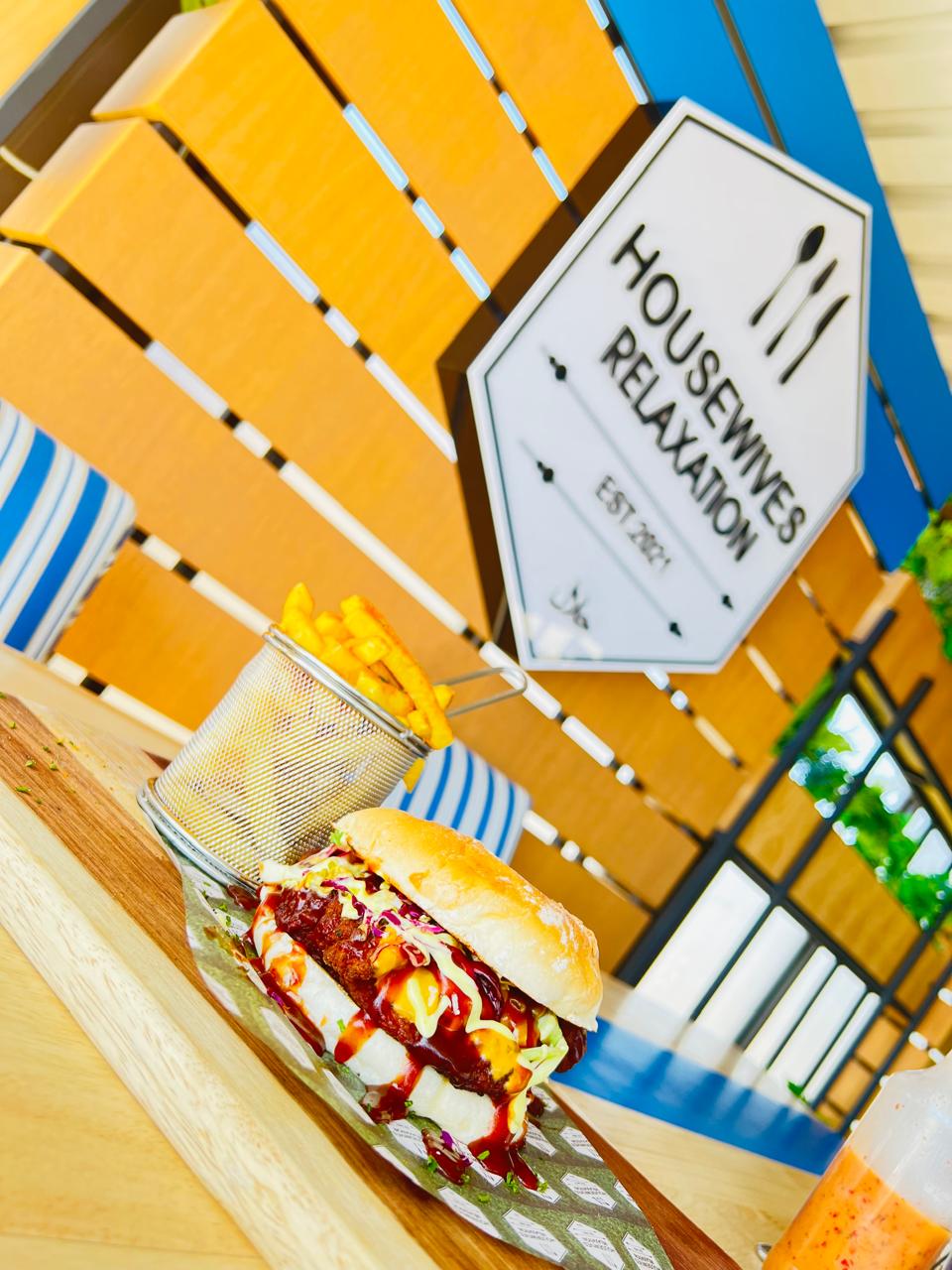 Burger — yellow wall HR logo