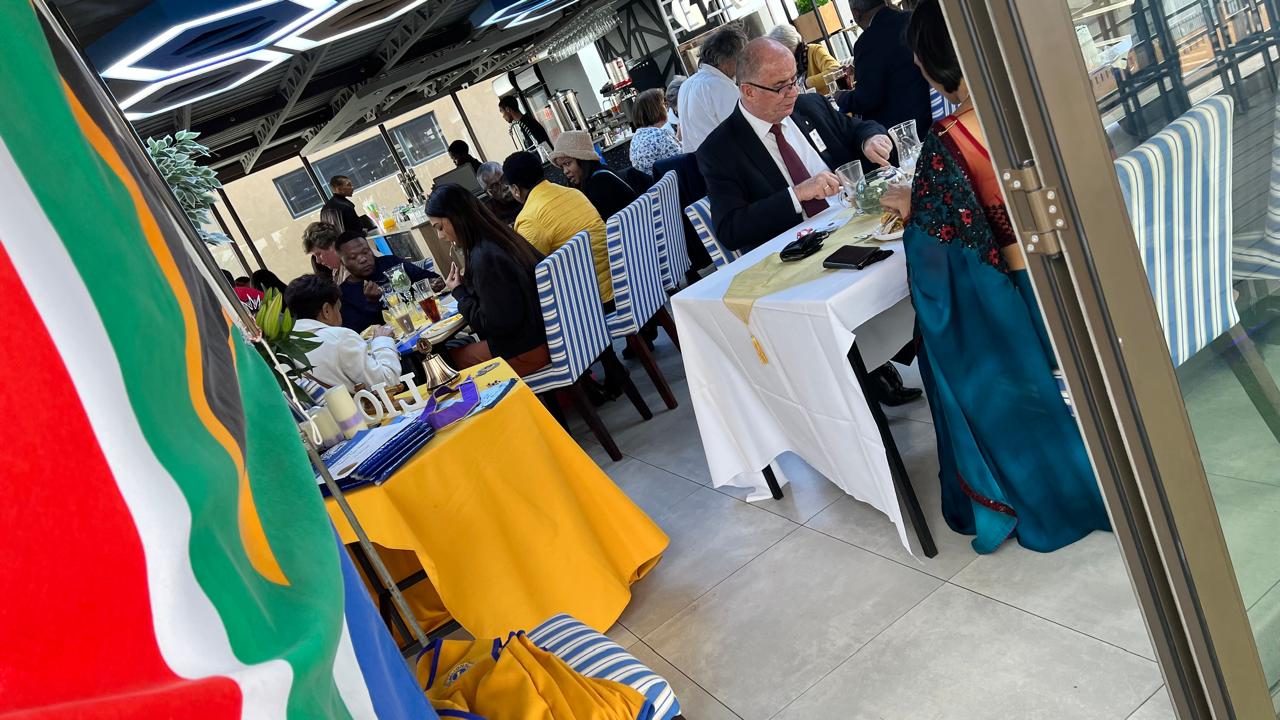 Formal function — SA flag decor