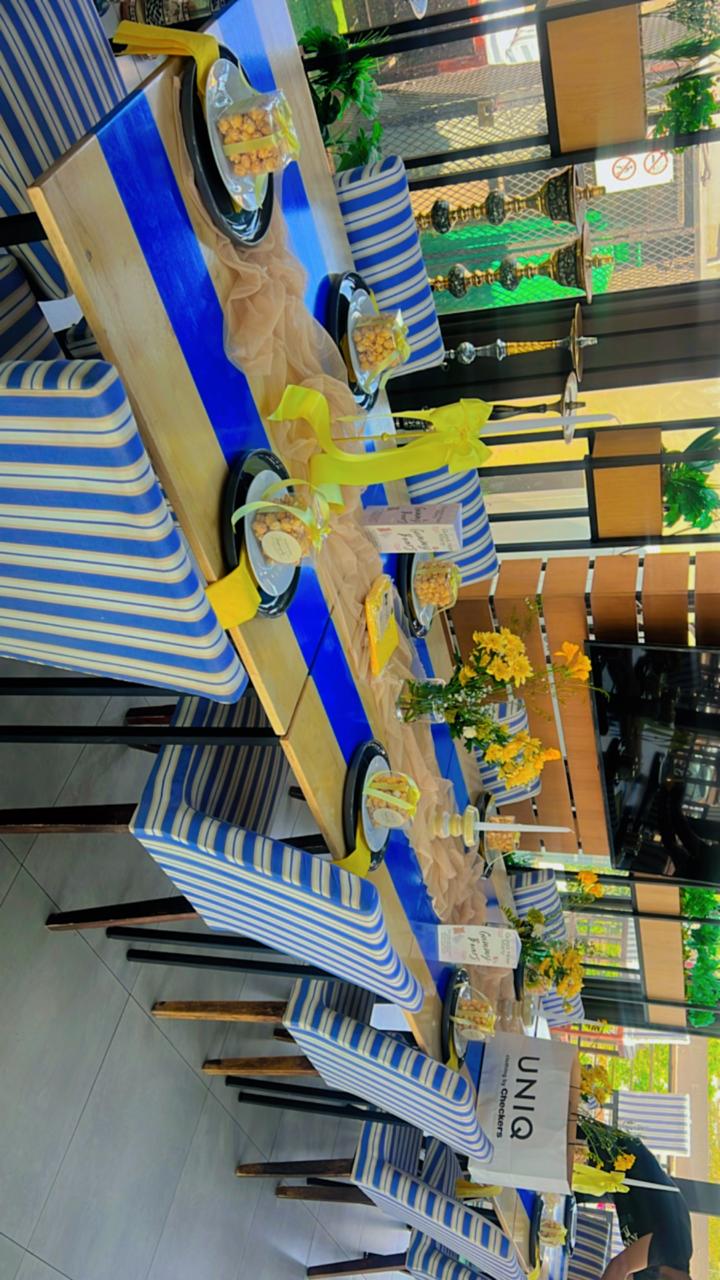 Yellow decorated table — special occasion