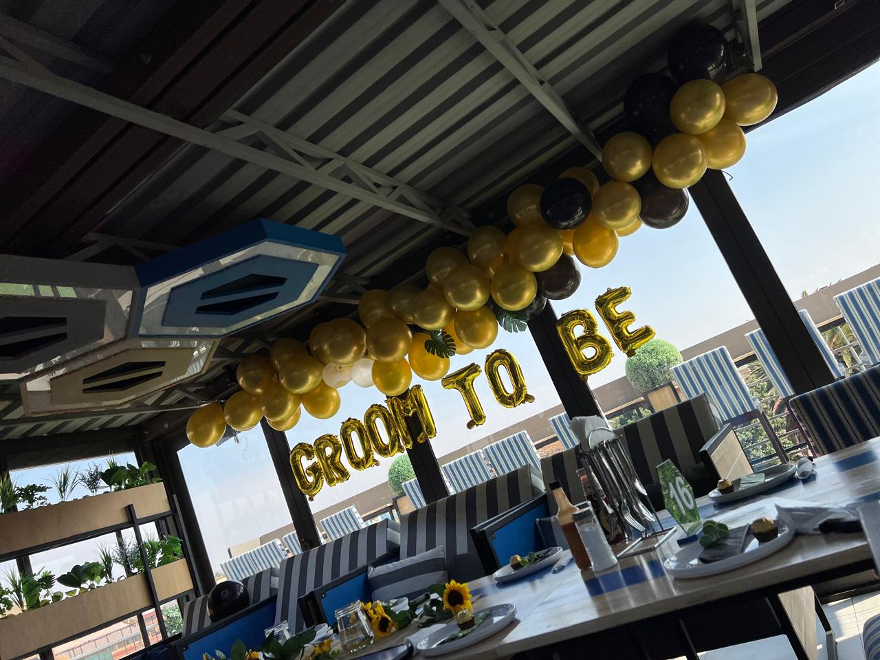 Groom to Be gold balloon letters